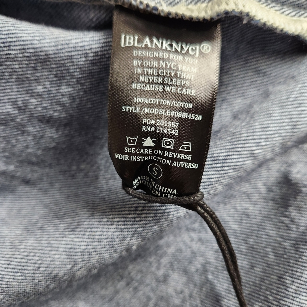 Blank NYC Shot Caller NWT Pearl Snap Dark Wash LS Denim Shirt Womens Size S - Picture 11 of 15